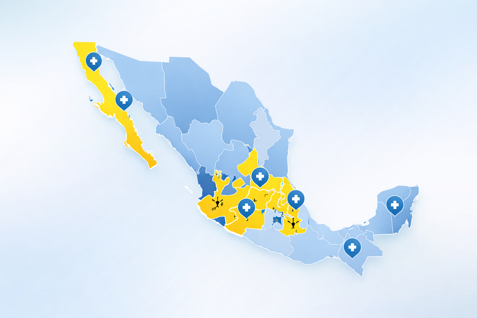 Mapa de referencia de la red ROP en México